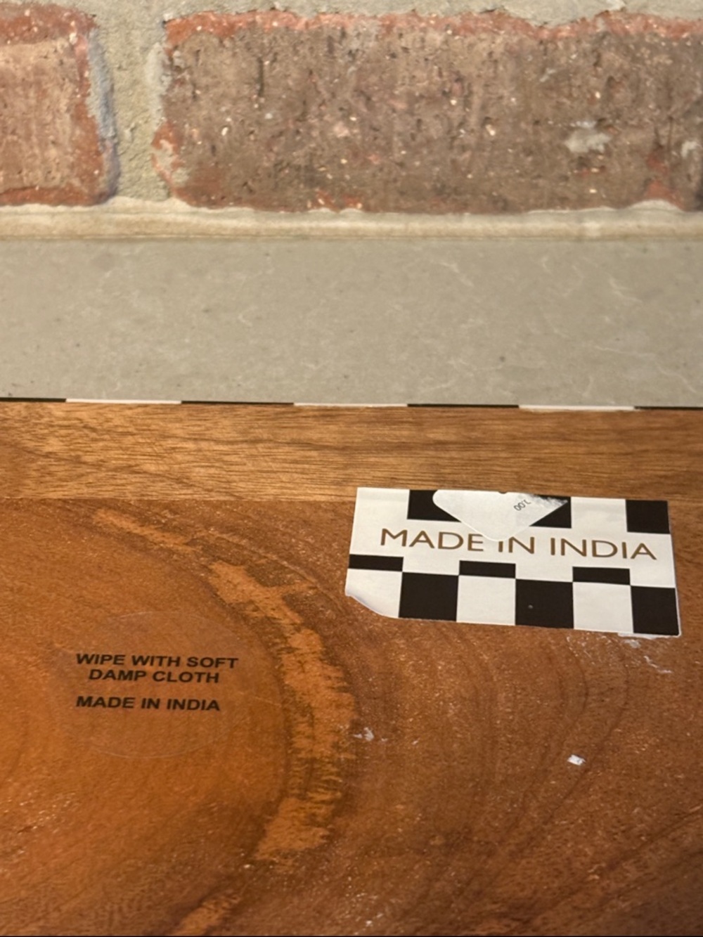 Checkerboard Accent Wooden Tray in Black and White - Picture 2 of 5